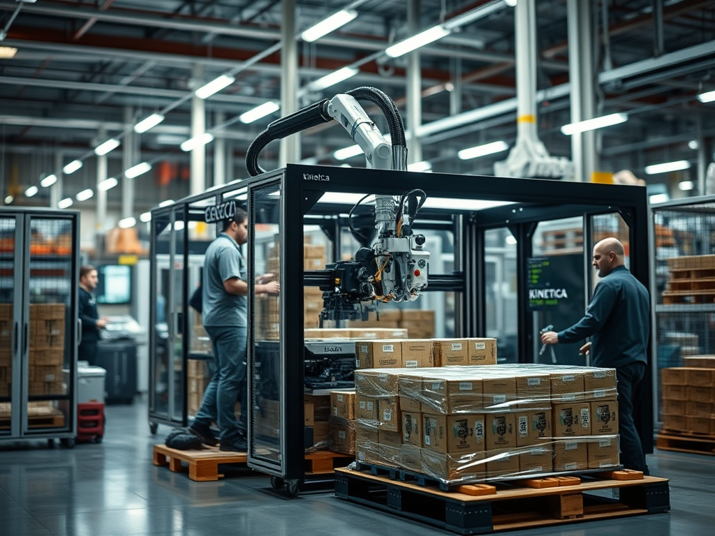 Kinetica FlexCell robotic workcell for packing and palletising